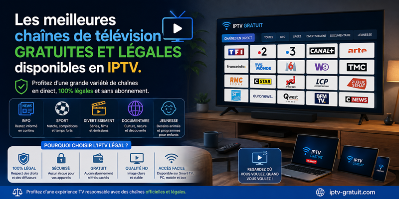 Les meilleures chaînes de télévision gratuites et légales disponibles en IPTV