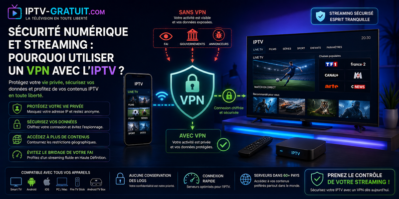 Sécurité numérique et streaming Pourquoi utiliser un VPN avec l'IPTV